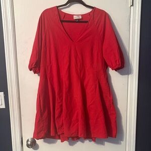 Cotton Blend Fit and Flare Dress
